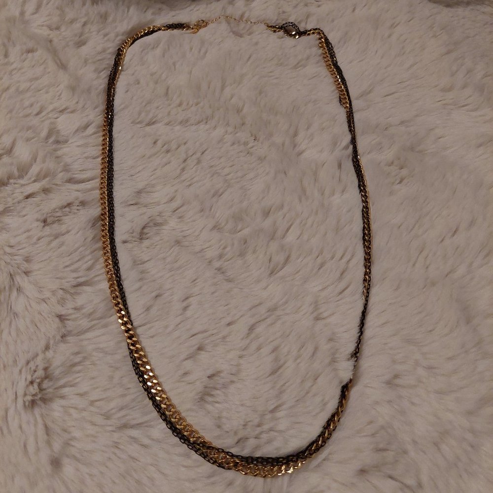 Black and Gold Rope Necklace
